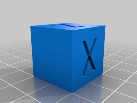 XYZ Calibration Cube in Bue